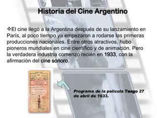 El nacimiento de la industria cinematográfica argentina Argentina