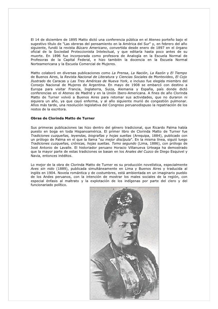 El legado de Clorinda Matto de Turner La voz de una escritora rebelde Argentina