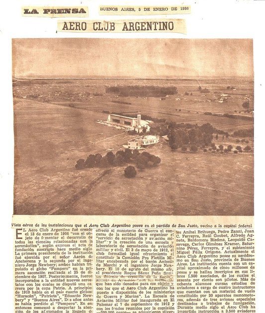El primer paso hacia la aviación nace el primer aeroclub argentino Argentina