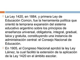 La primera ley de educación laica en Argentina de 1884 Argentina