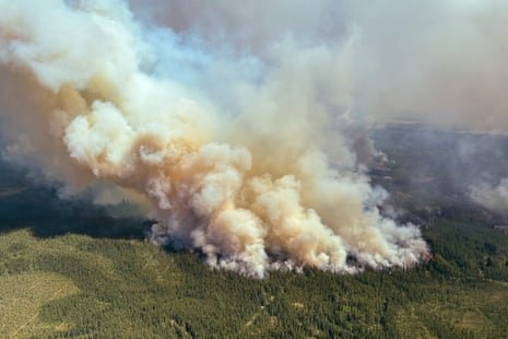 aerial view of smoke in the air