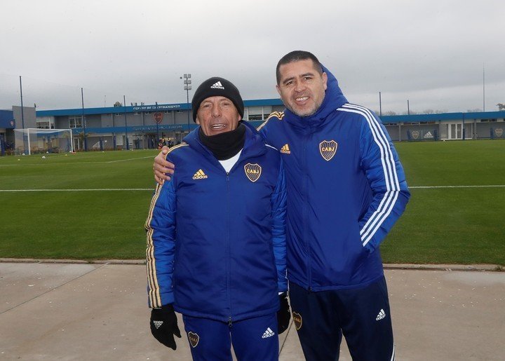 Russo y Riquelme, en Boca Predio, en 2021. (Prensa CABJ)