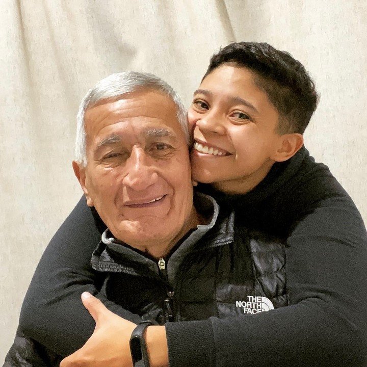 Juan Ramón Verón y su pareja, Agustina Amaro.