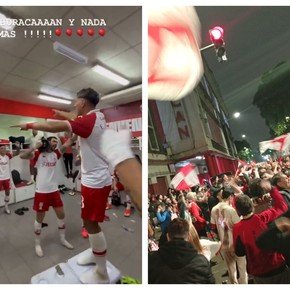 Video: el festejo íntimo de Huracán en el vestuario y la locura de los hinchas en Parque Patricios