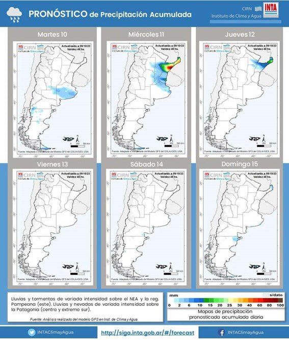 Una masa de aire polar avanza por Argentina en El Cronista, Información General