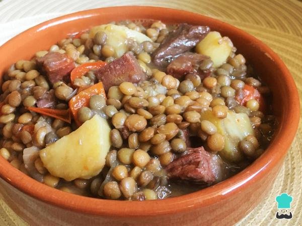 Receta de guiso de lentejas de Donato De Santis receta