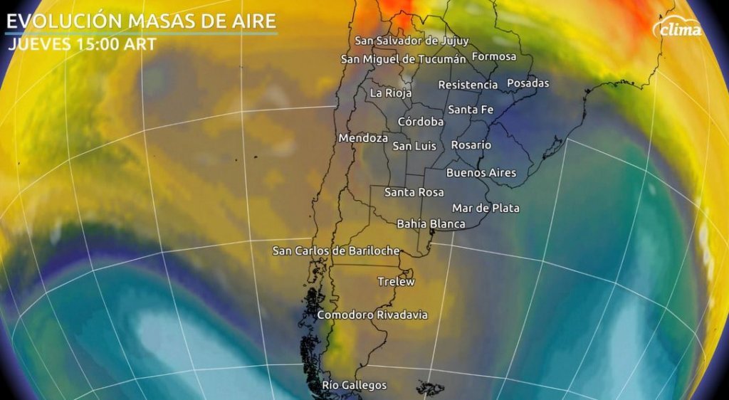 Una masa de aire polar avanza por Argentina en El Cronista, Información General