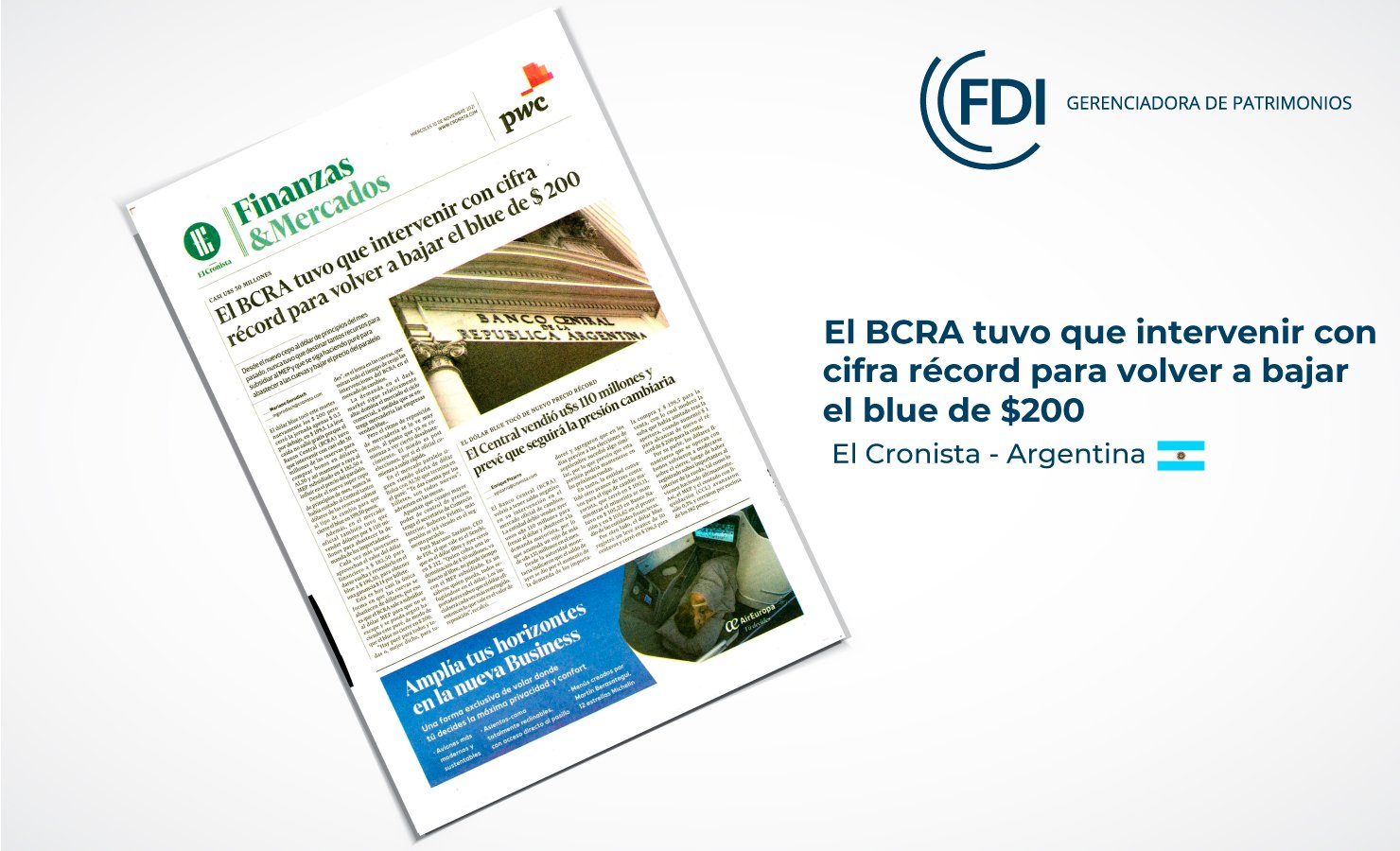 Dólar blue en El Cronista, Finanzas