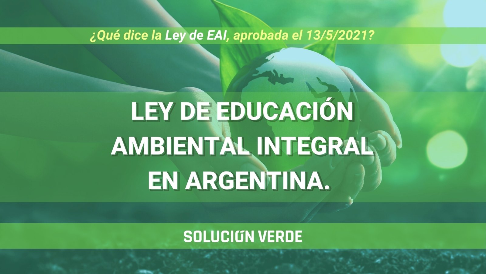 La Ley Nacional de Educación Ambiental Un hito por la conciencia ecológica Argentina