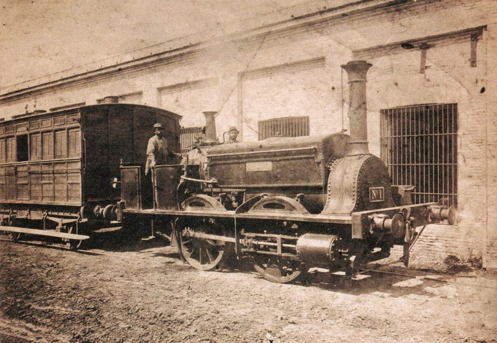 La llegada del primer tren a Buenos Aires 1865 Argentina