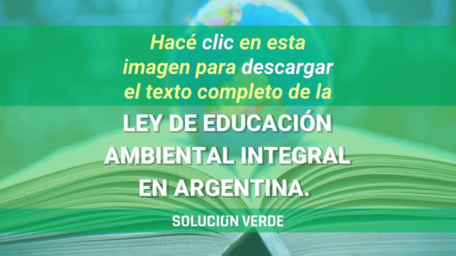 La Ley Nacional de Educación Ambiental Un hito por la conciencia ecológica Argentina