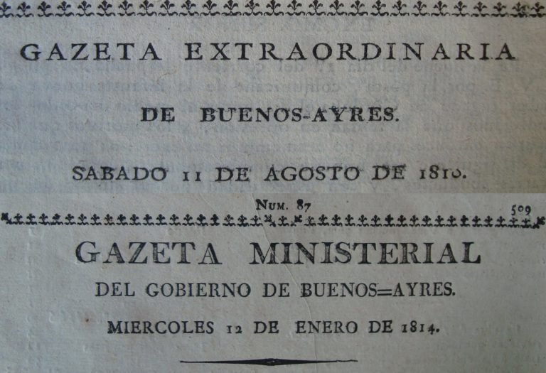 La creación del primer periódico argentino La Gazeta de Buenos Aires de 1810 Argentina