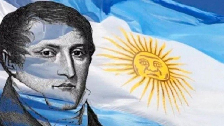 El la Bandera y la figura de Manuel Belgrano Argentina