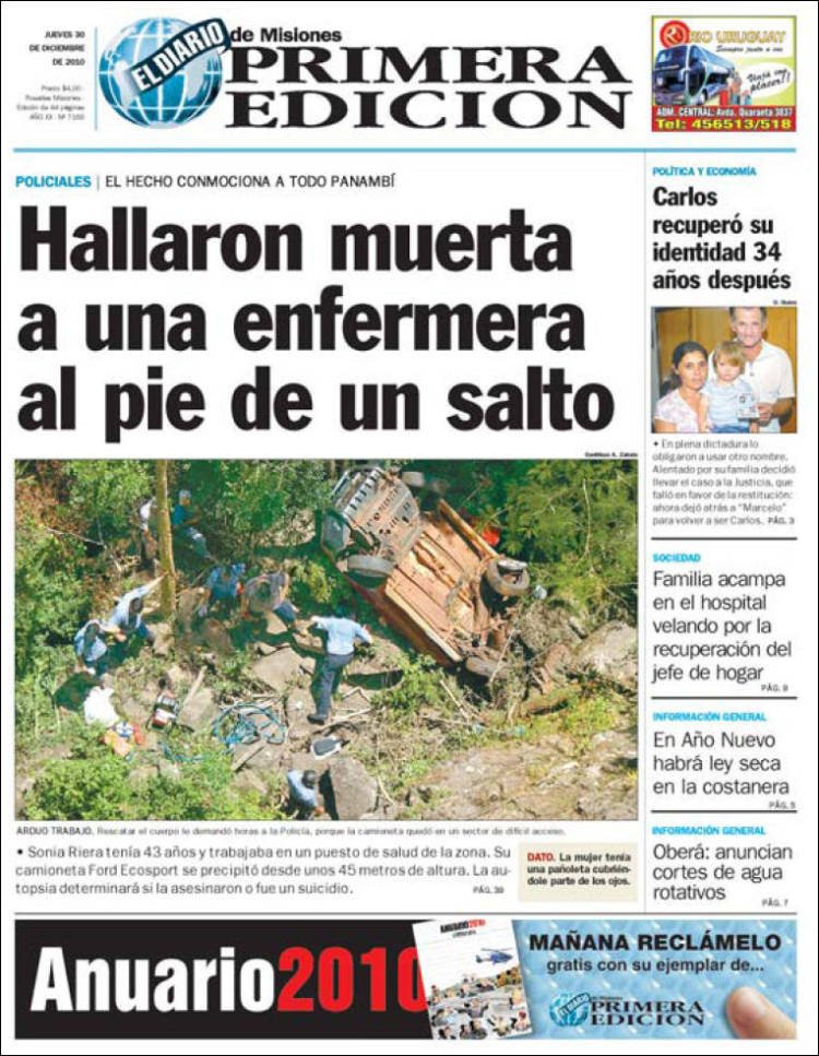 La primera edición del Diario La Prensa Argentina