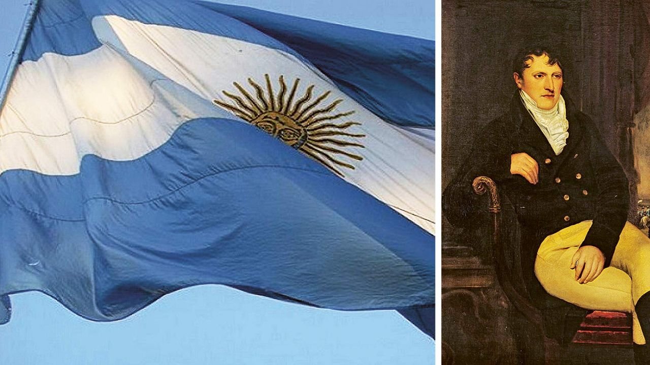 El la Bandera y la figura de Manuel Belgrano Argentina
