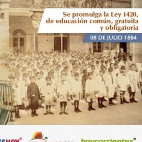 El nacimiento de la Educación Pública en Argentina Primera Ley de Educación Común 1884 Argentina