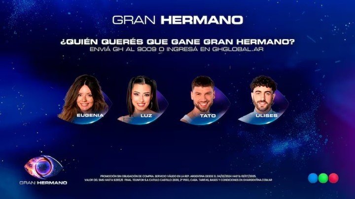 Eugenia, Luz, Tato y Ulises se miden para llegar a la final de Gran Hermano. | Foto: Telefe.