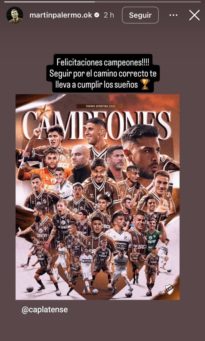 El mensaje de Palermo por la consagración de Platense.