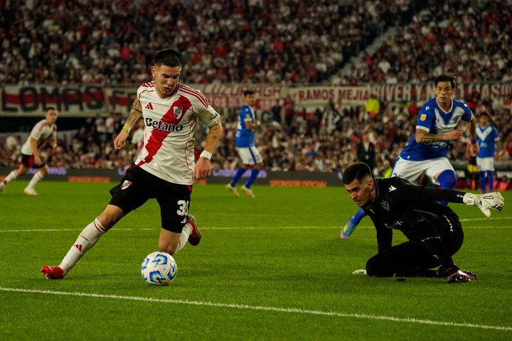 Franco Mastantuono, figura de River. (Foto Maxi Failla - FTP CLARIN) 