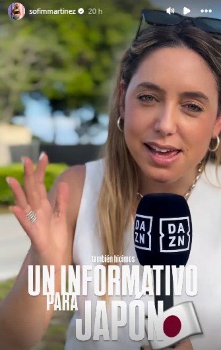 Sofía Martínez aceptó un trabajo para la empresa británica DAZN. Foto: Instagram.