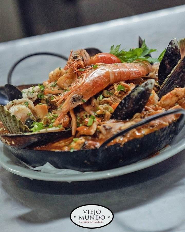 Así son los platos de mariscos en Viejo Mundo. Foto: Instagram @viejomundobodegon.