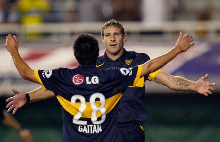 Un joven Gaitán junto a Martín Palermo.