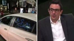 Así quedó el auto de Jorge Giacobbe tras los destrozos en TN