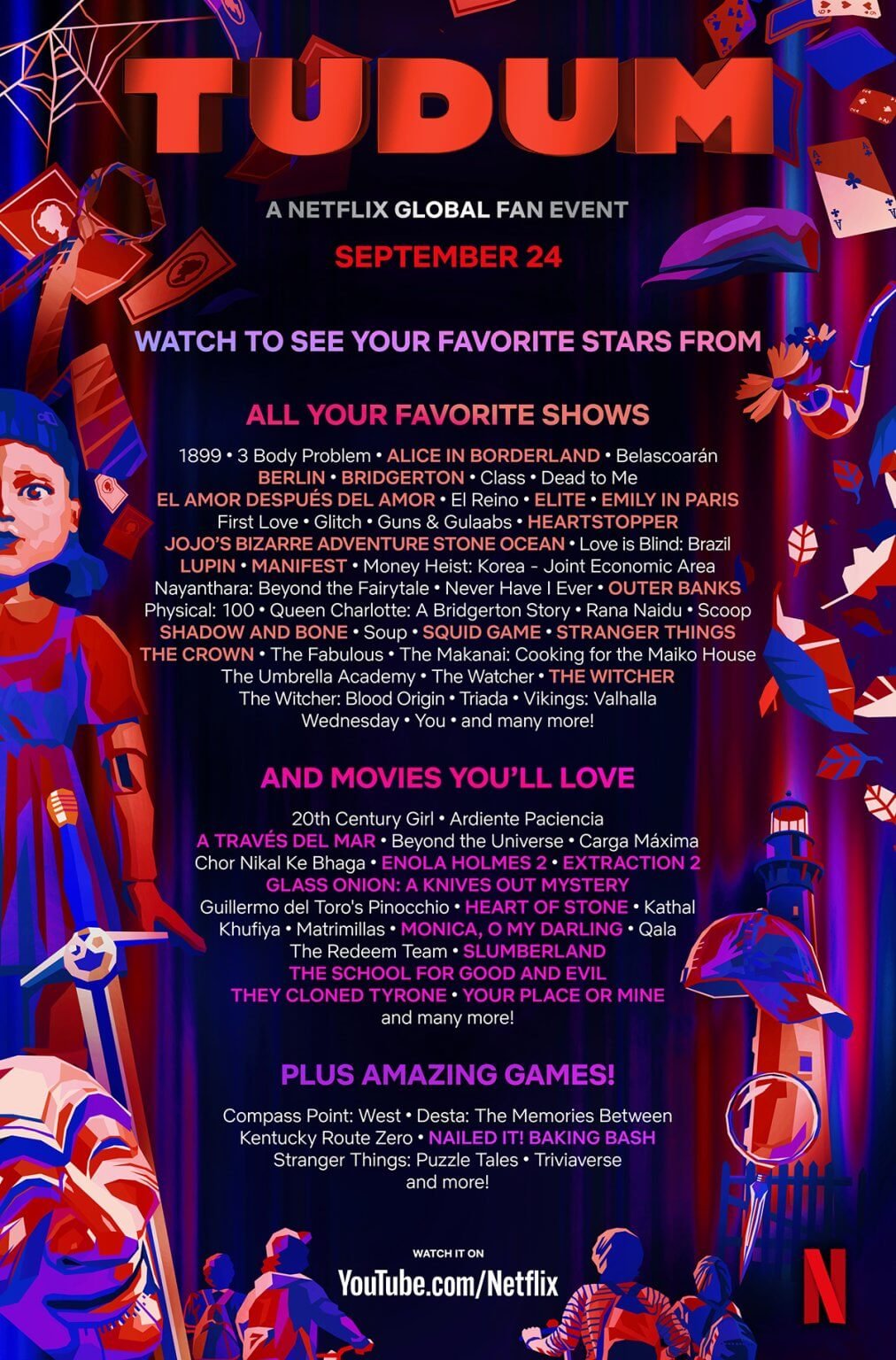 Everything unveiled at Netflix: Tudum