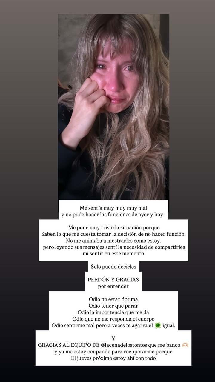 Laurita Fernández explicó por qué tuvo que suspender funciones del teatro. Foto: Instagram