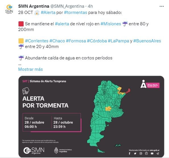 Alerta en El Cronista, Información General