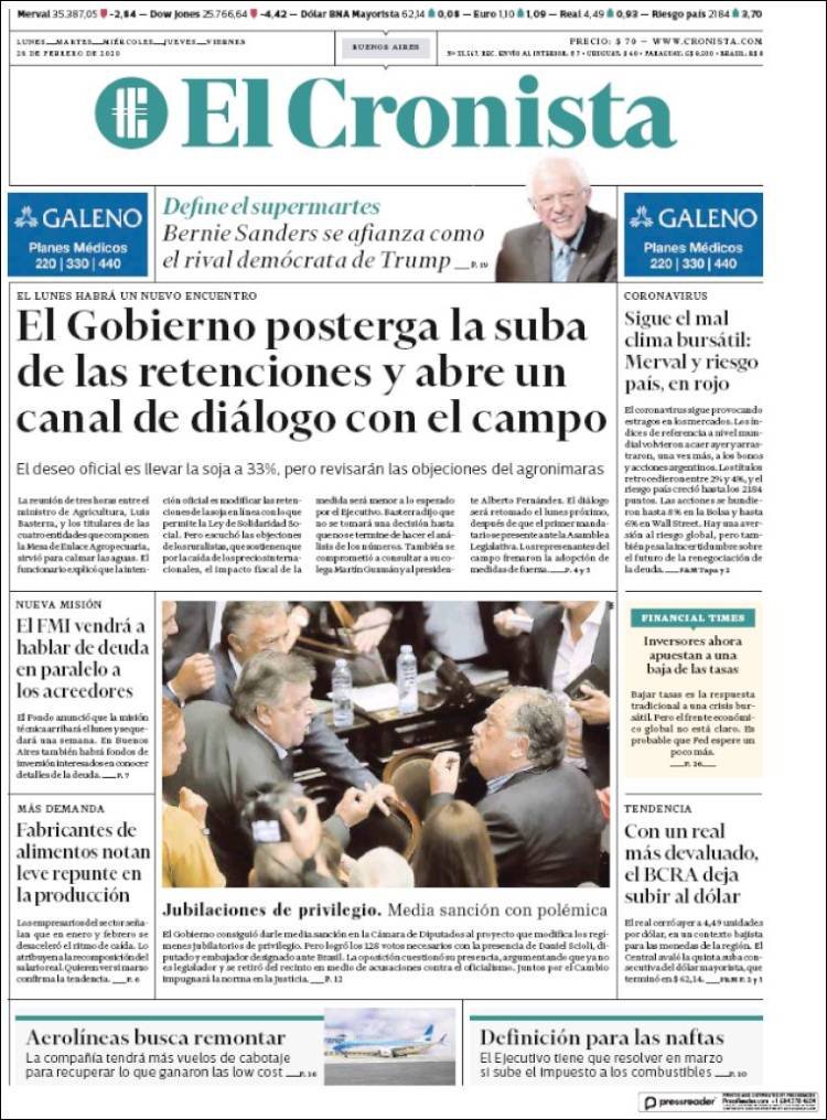 No es la virulana en El Cronista, Información General