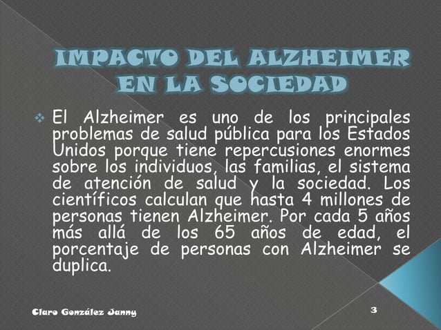 Adiós al Alzheimer en El Cronista, Información General