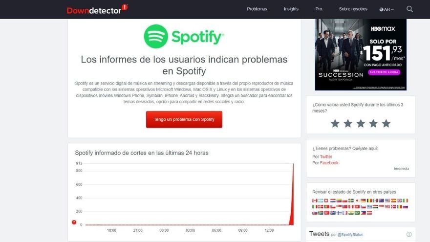 Se cayó Spotify en El Cronista, Actualidad