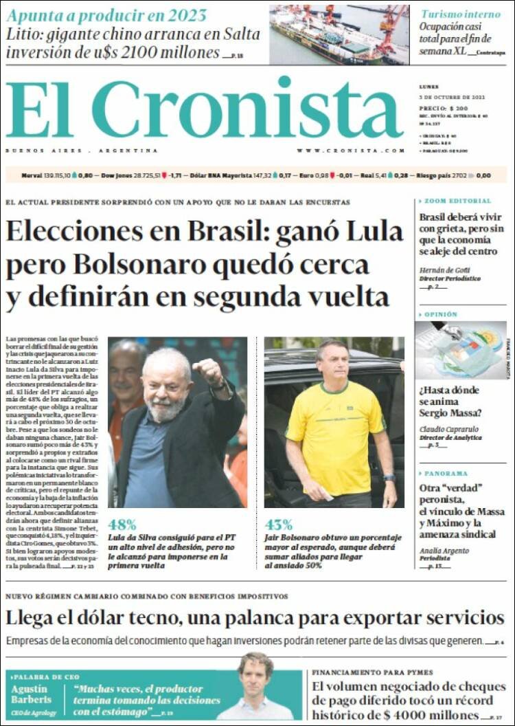 El mercado nupcial en El Cronista, Columnistas