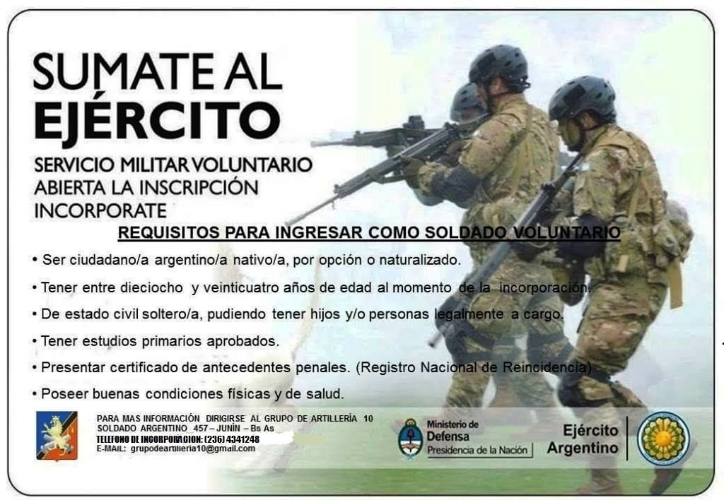 Cuánto dura el Servicio Voluntario Militar en Argentina y cómo inscribirse en El Cronista, Información General