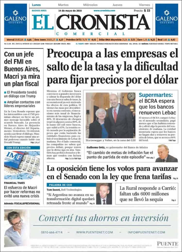 Confirmado en El Cronista, Economía