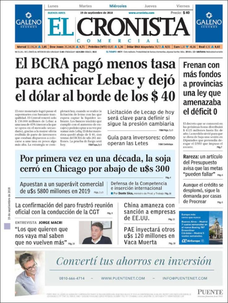 Es oficial en El Cronista, Información General