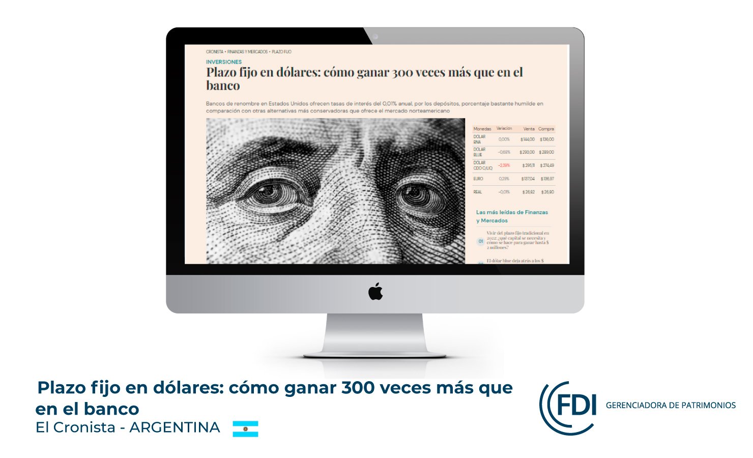 Plazo fijo en El Cronista, Finanzas