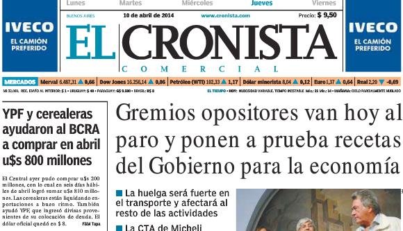 Confirmado en El Cronista, Información General