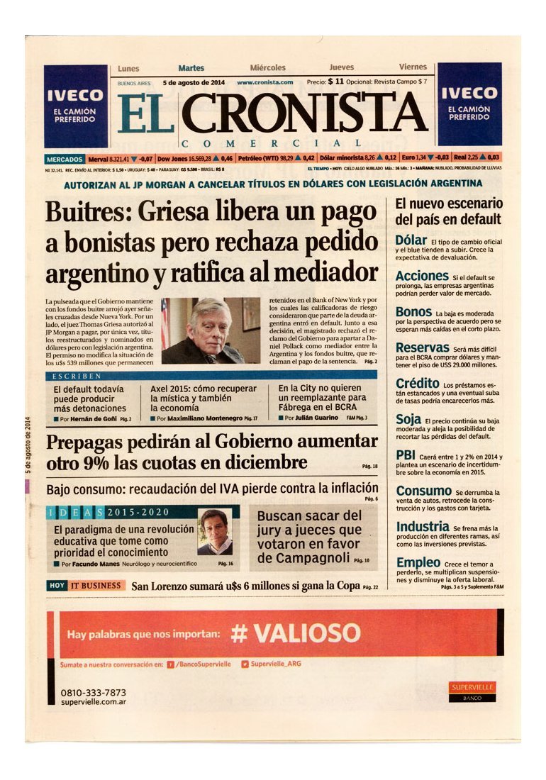 "Martillo de Medianoche" en El Cronista, Internacionales