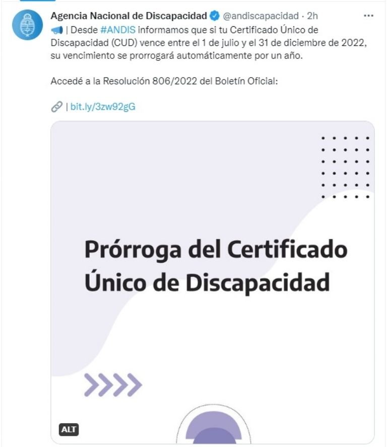 Chau Certificado Único de Discapacidad en El Cronista, Economía