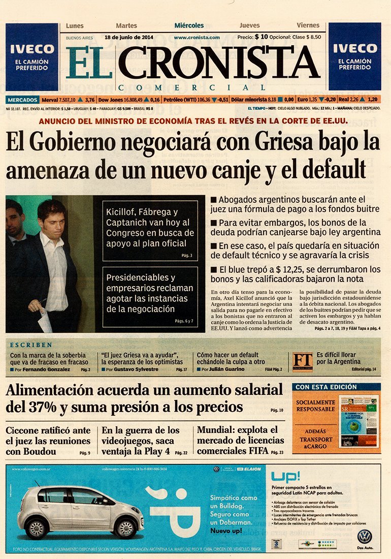 Confirmado en El Cronista, Economía