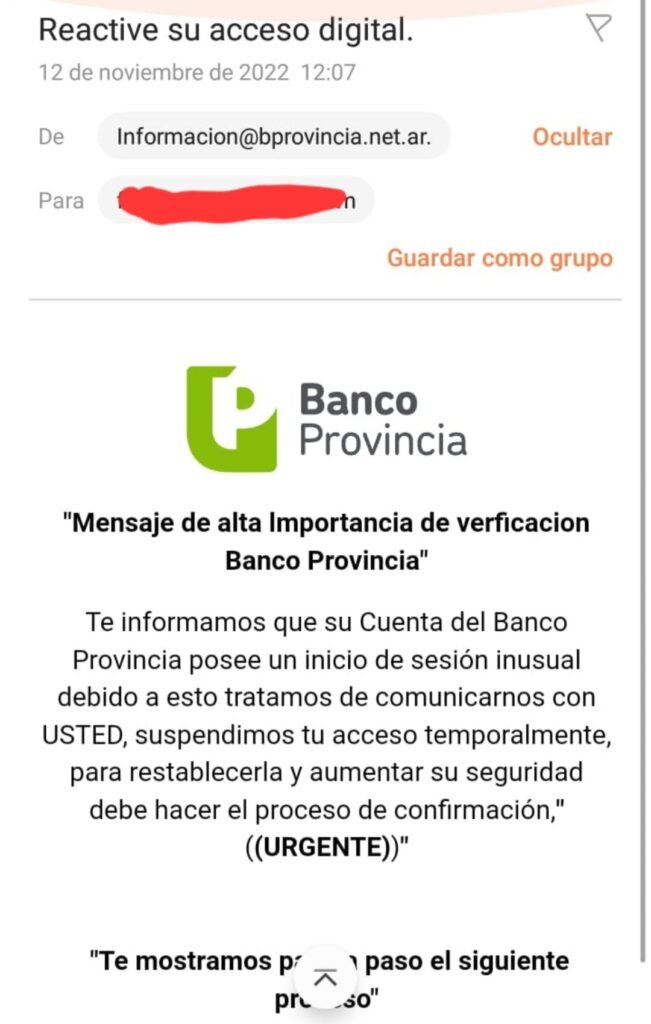 Banco Provincia alertó por nueva estafa "phishing" que te puede vaciar la cuenta en El Cronista, Actualidad