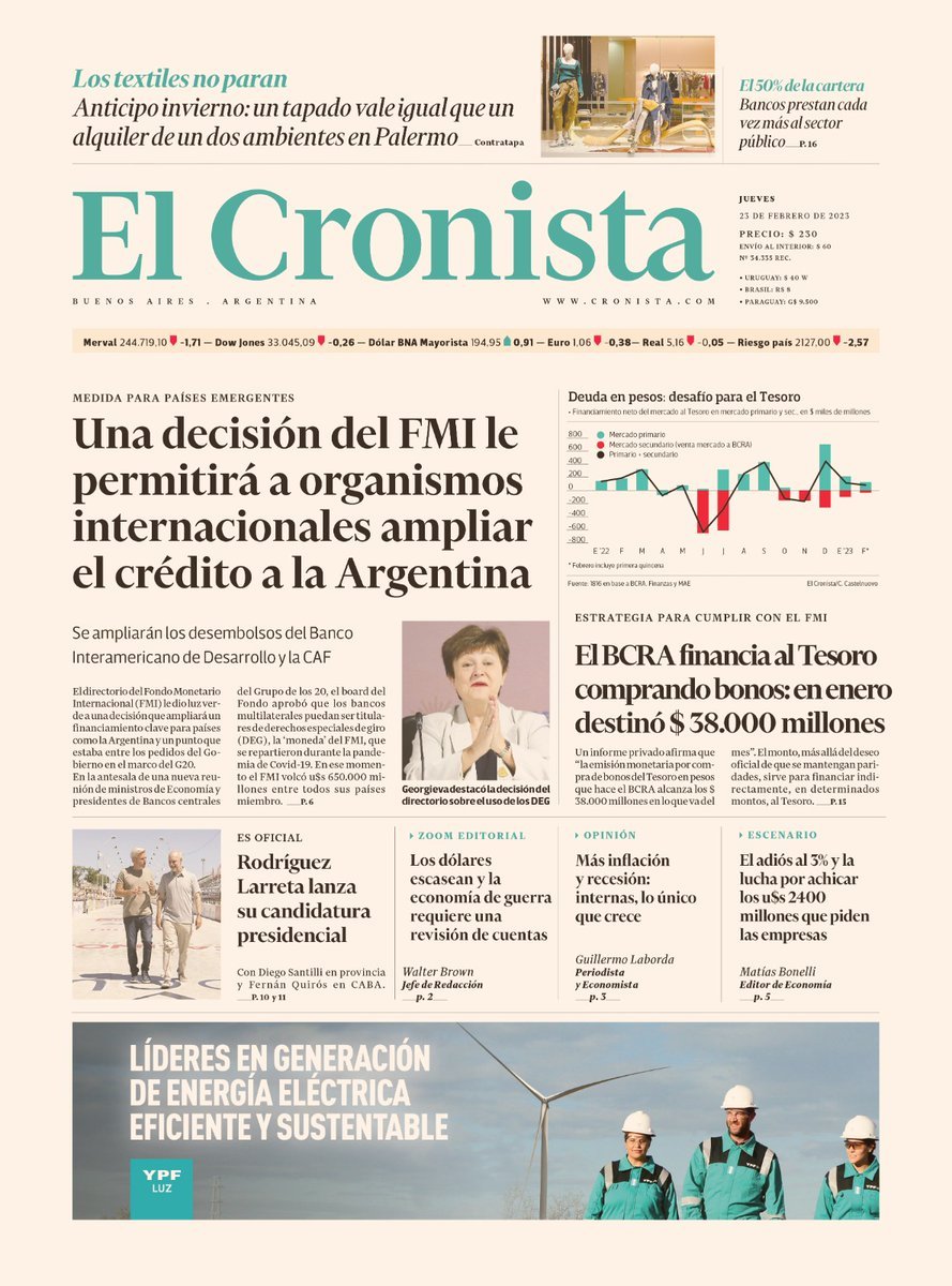 Petri reiteró que cierra Coviara en El Cronista, Economía