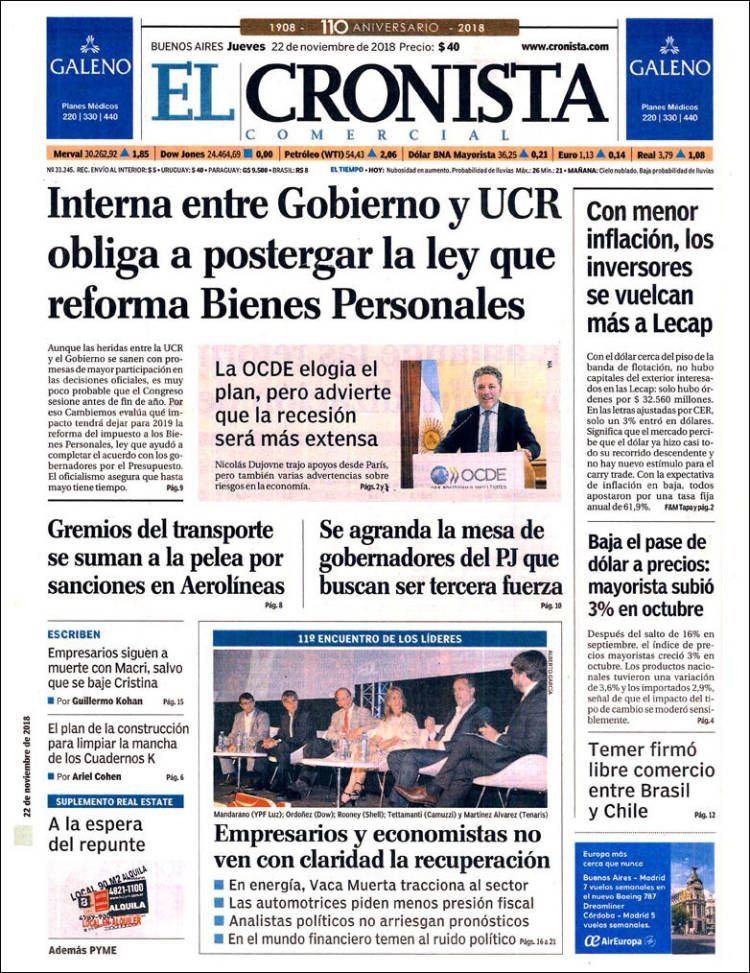El celular de Dios en El Cronista, Información General