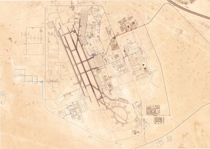 Esta imagen satelital de Planet Labs PBC muestra la base aérea Al Udeid en las afueras de Doha, Qatar. Foto AP