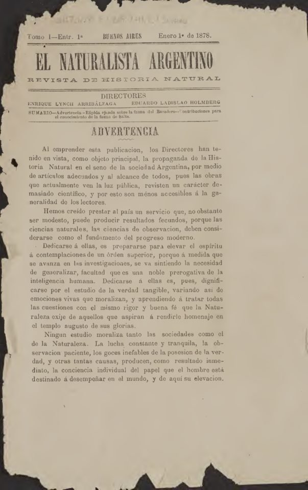 El nacimiento de la primera publicación científica en Argentina Argentina