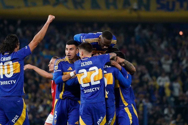 Boca y su victoria contra Estudiantes, la última antes del partido contra Unión. Foto: Fernando de la Orden.