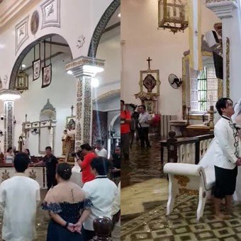 Un amor más fuerte que cualquier tormenta: una pareja se casó en una iglesia inundada