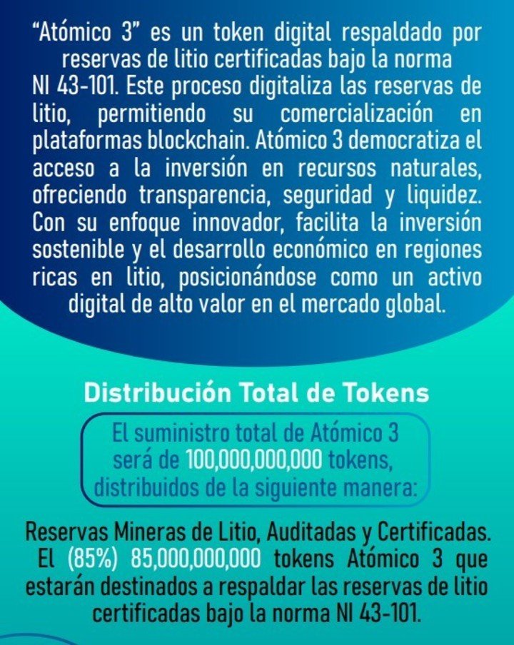Los materiales promocionales de Atómico 3 que se compartían a los inversores